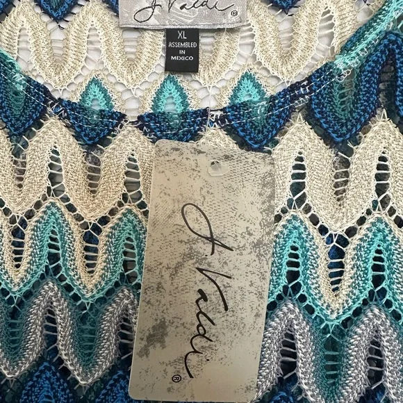 J Valdi NWT size XL Multicolor Zigzag Knit Dress Coverup - Picture 5 of 10